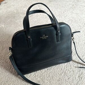Black Kate Spade leather medium dome satchel